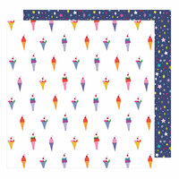 American Crafts - Glitter Girl Collection - 12 x 12 Double Sided Paper - Treat Yourself