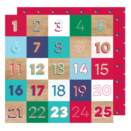 American Crafts - Glitter Girl Collection - 12 x 12 Double Sided Paper - Countdown
