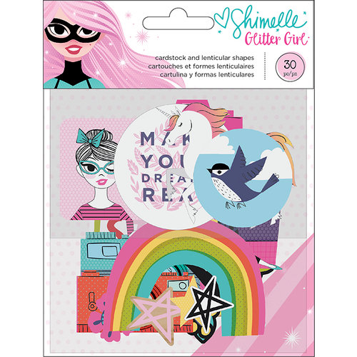 American Crafts - Glitter Girl Collection - Ephemera with Foil Accents