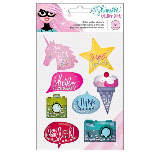American Crafts - Glitter Girl Collection - Glitter Shaker Stickers