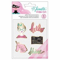 American Crafts - Glitter Girl Collection - Enamel Charms