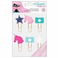 American Crafts - Glitter Girl Collection - Icon Paper Clips with Glitter Accents