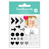 American Crafts - Enamel Shapes with Glitter Accents - Black - Heidi Swapp