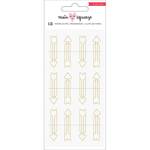 Crate Paper - Main Squeeze Collection - Paper Clips - Arrow - Gold