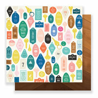 Crate Paper - Here & There Collection - 12 x 12 Double Sided Paper - Check-In