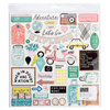 Crate Paper - Here & There Collection - Chipboard Stickers with Glitter Accents