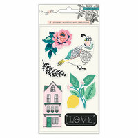 Crate Paper - Flourish Collection - Puffy Stickers with Embossed Accents
