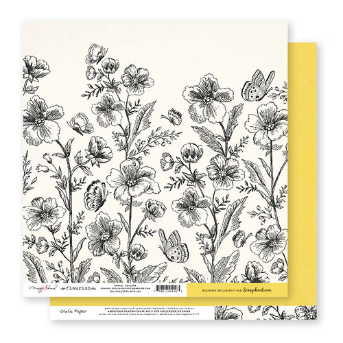 Exclusive Crate Paper - Flourish Collection - 12 x 12 Double Sided Paper - Skylark