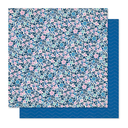 Crate Paper - Willow Lane Collection - 12 x 12 Double Sided Paper - Periwinkle