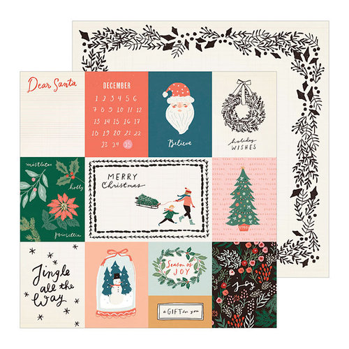 Crate Paper - Merry Days Collection - Christmas - 12 x 12 Double Sided Paper - Sleigh Ride
