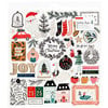 Crate Paper - Merry Days Collection - Christmas - 12 x 12 Chipboard Stickers with Foil Accents