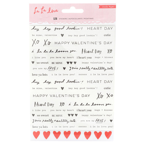 Crate Paper - La La Love Collection - Cardstock Stickers - Phrases
