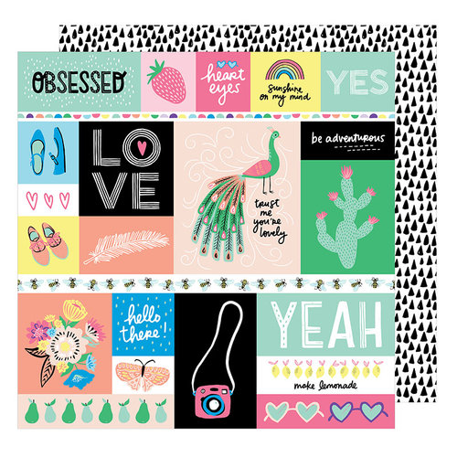 American Crafts - Sunshine and Good Times Collection - 12 x 12 Double Sided Paper - Officially Obsessed