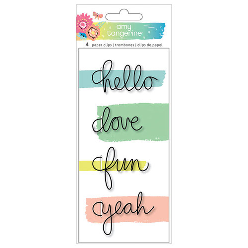 American Crafts - Sunshine and Good Times Collection - Wire Word Paper Clips