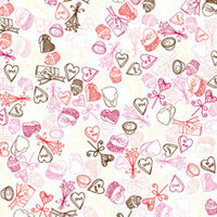 American Crafts - Romance Collection - 12x12 Paper - Puppy Love, CLEARANCE
