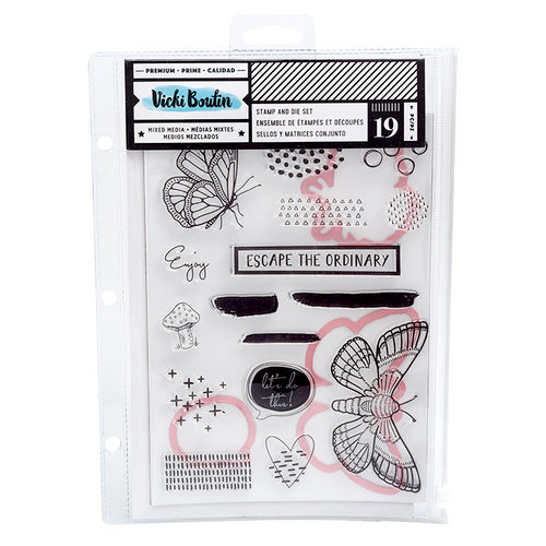 American Crafts - Field Notes Collection - Dies and Clear Acrylic Stamps - Escape