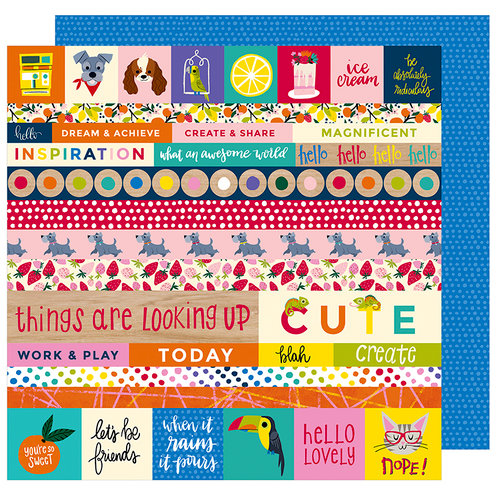 American Crafts - Box of Crayons Collection - 12 x 12 Double Sided Paper - All the Things