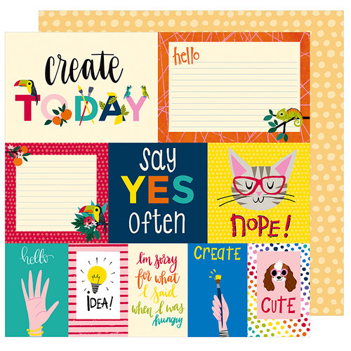 American Crafts - Box of Crayons Collection - 12 x 12 Double Sided Paper - Say Yes Often