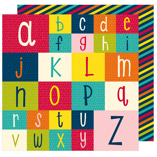 American Crafts - Box of Crayons Collection - 12 x 12 Double Sided Paper - Spell it Out