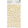 American Crafts - Glitter Stickers - Alphabet - Gold