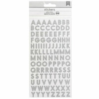American Crafts - Glitter Stickers - Alphabet - San Serif - Small - Silver