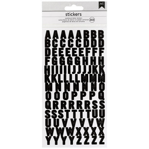 American Crafts - Cardstock Stickers - Alphabet - Black
