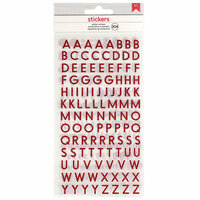 American Crafts - Stickers - Alphabet - San Serif - Small - Red