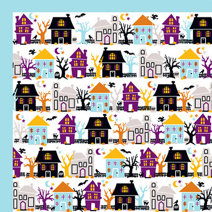 American Crafts - Halloween Collection - 12 x 12 Double Sided Paper - Haunted, CLEARANCE