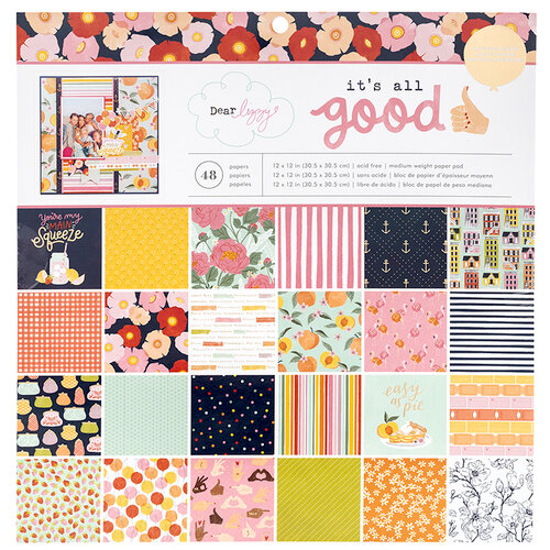 American Crafts - It's All Good Collection - 12 x 12 Paper Pad with Foil Accents