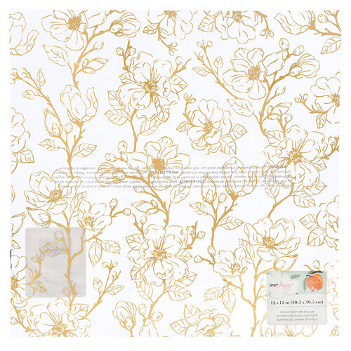 American Crafts - It's All Good Collection - 12 x 12 Vellum with Foil Accents - Blossom