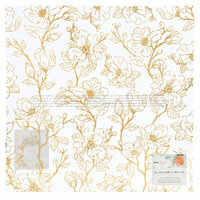 American Crafts - It's All Good Collection - 12 x 12 Vellum with Foil Accents - Blossom