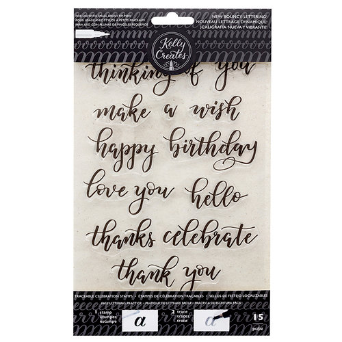 Kelly Creates - Clear Acrylic Stamps - Traceable - Bouncy - Celebration