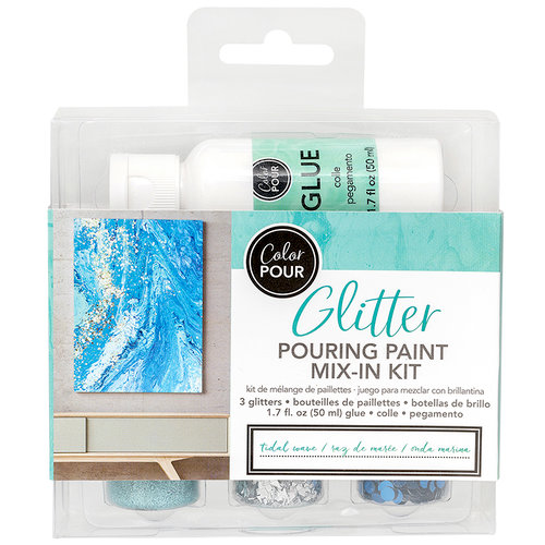 American Crafts - Color Pour Collection - Glitter Pouring Paint Mix-In Kit - Tidal Wave