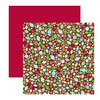 American Crafts - Merrymint Collection - Christmas - 12 x 12 Double Sided Paper with Glitter Accents - Peppermint, CLEARANCE