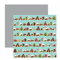 American Crafts - Merrymint Collection - Christmas - 12 x 12 Double Sided Paper - Gingerbread House, CLEARANCE