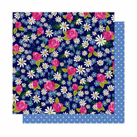 American Crafts - Head in The Clouds Collection - 12 x 12 Double Sided Paper - Moonlight & Roses