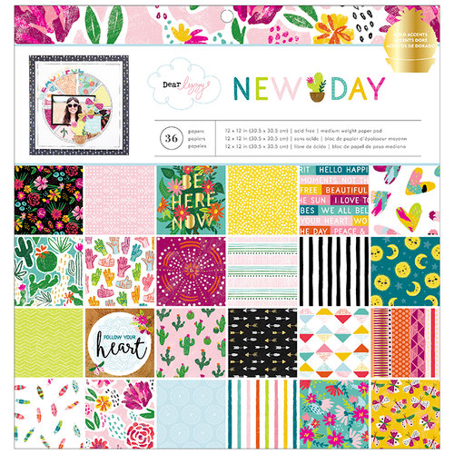 American Crafts - New Day Collection - 12 x 12 Paper Pad with Foil Accents