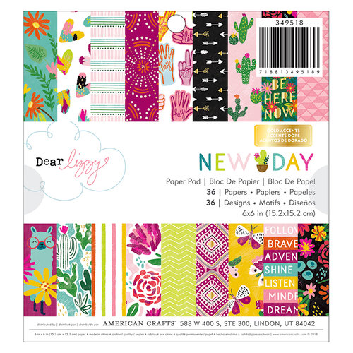 American Crafts - New Day Collection - 6 x 6 Paper Pad with Foil Accents
