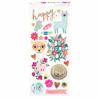 American Crafts - New Day Collection - Cardstock Stickers - Accents and Phrases with Foil Accents