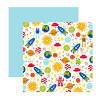 American Crafts - Junior Collection - 12 x 12 Double Sided Paper with Varnish Accents - Blastoff, CLEARANCE