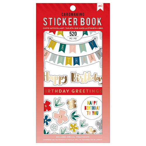 American Crafts - Cardmaking Sticker Book with Foil Accents - Birthday Greetings