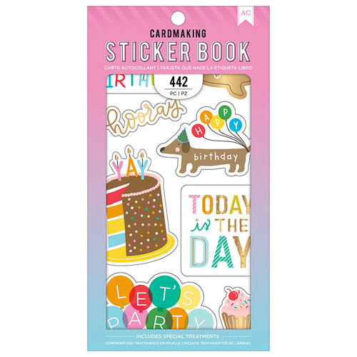 American Crafts - Cardmaking Sticker Book with Foil Accents - Happy Hooray
