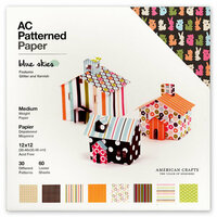 American Crafts - 12 x 12 Patterned Paper Pack featuring Glitter and Varnish - 60 Sheets - Blue Skies, CLEARANCE