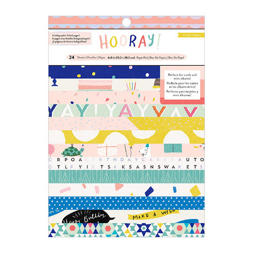 Crate Paper - Hooray Collection - 6 x 8 Paper Pad with Holographic Foil Accents
