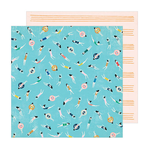 Crate Paper - Sunny Days Collection - 12 x 12 Double Sided Paper - Pool Time