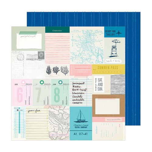 Crate Paper - Sunny Days Collection - 12 x 12 Double Sided Paper - Beach Day