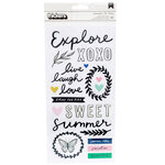 Crate Paper - Sunny Days Collection - Thickers - Glossy Puffy - Phrases and Icons - Summertime