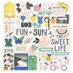 Crate Paper - Sunny Days Collection - 12 x 12 Chipboard Stickers with Foil Accents