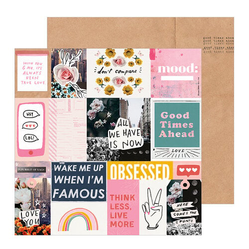 Crate Paper - All Heart Collection - 12 x 12 Double Sided Paper - Collage