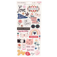 Crate Paper - All Heart Collection - Cardstock Stickers with Iridescent Accents